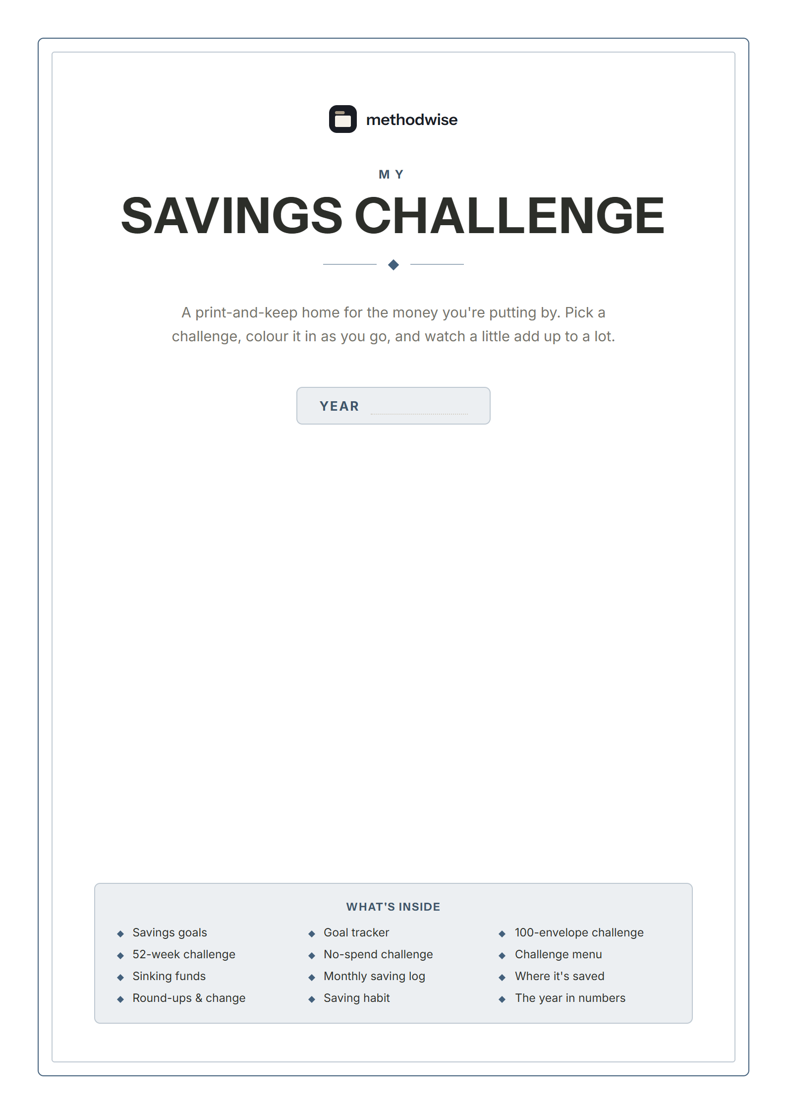 Modern Slate Savings Challenge cover