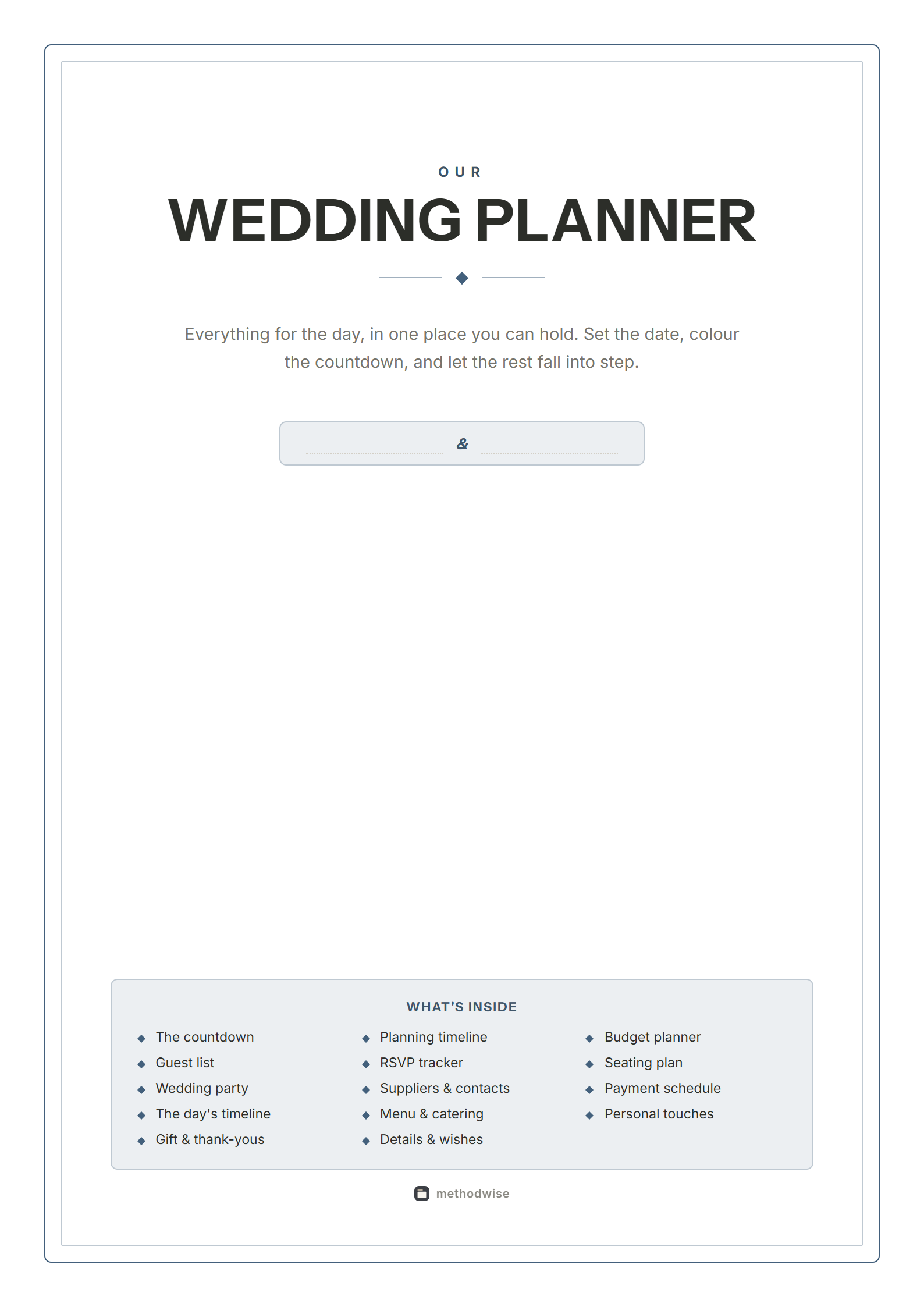 Modern Slate Wedding Planner cover